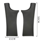 For Tesla Model Y Rear Door Built-In Sill Strip Rear Seats Anti-Kick Leather Protective Pad, Black, Carbon Fiber, TPE