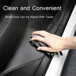 For Tesla Model Y Rear Door Built-In Sill Strip Rear Seats Anti-Kick Leather Protective Pad, Black, Carbon Fiber, TPE