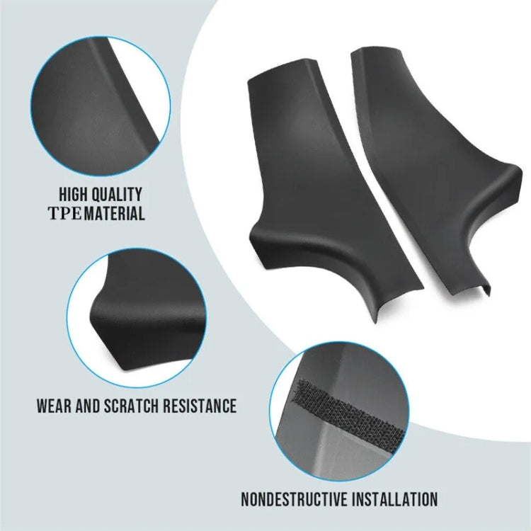 For Tesla Model Y Rear Door Built-In Sill Strip Rear Seats Anti-Kick Leather Protective Pad, Black, Carbon Fiber, TPE