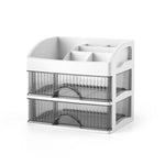 Desktop Drawer Organizer Multi-Layer Cosmetic Jewelry Box Stationery Multi-Functional Organizer, 5 Layer White Drawer (White), 5 Layer Black Drawer (White), 5 Layer Black Drawer (Pink), 4 Layer White Drawer (White), 4 Layer Black Drawer (White)        ...
