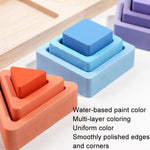 Children Geometric Shapes Color Matching Building Blocks Columns Toys