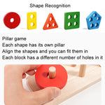 Children Geometric Shapes Color Matching Building Blocks Columns Toys