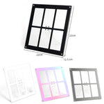 Six Palace Grid Color 3 Inch Three-Dimensional Magnet Photo Frame For Polaroids, Black, Fantasy, Mirror