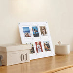 Six Palace Grid Color 3 Inch Three-Dimensional Magnet Photo Frame For Polaroids, Black, Fantasy, Mirror