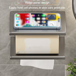 2 In 1 No-Punch Bathroom Shelf Household Paper Towel Cell Phone Toiletries Storage Rack