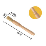 Car Interior Round Wooden Handle Air Vent Cleaning Brush, Wood Color