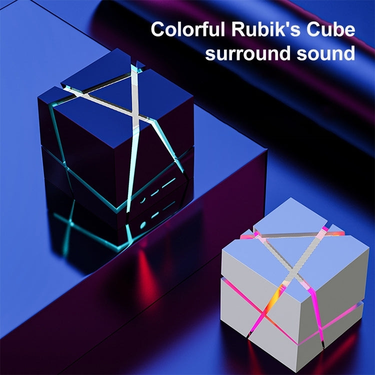 Qone Cube AI Smart Voice-Controlled Bluetooth Speaker RGB Light Mini Wireless Audio, AI Voice-Controlled (Black), AI Voice-Controlled (White), AI Voice-Controlled (Blue), AI Voice-Controlled (Pink)