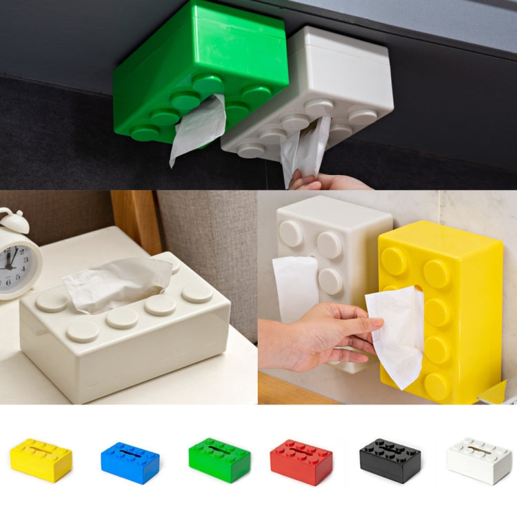 Multifunctional Cartoon Building Block Tissue Storage Box Living Room Coffee Table Decorations, Blue, Green, Red, Black, White