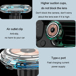 For iPhone Magsafe Magnetic Car Wireless Charger Phone Holder Light Emitting Wireless Charger, Ice Blue Breathe Light, Pickup RGB Light