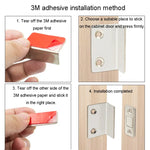 90 Degree No-Punch Invisible Door Suction Thin Section Wardrobe Sliding Door Magnetic Suction, Silver, Black
