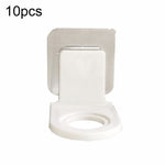 10pcs Toilet Shampoo Shower Gel Hanging Shelf No-Punch Bathroom Shelves, Transparent Patch Model, Silver Drawing Patch Model