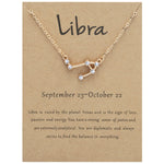 12 Zodiac Signs With Diamonds Necklace Card Rhinestones Collarbone Chain Pendant, Scorpio Golden, Sagittarius Golden, Capricorn Golden, Taurus Golden, Pisces Golden, Leo Golden, Libra Golden, Cancer Golden, Aquarius Golden, Virgo Golden, Aries Golden  ...