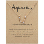 12 Zodiac Signs With Diamonds Necklace Card Rhinestones Collarbone Chain Pendant, Scorpio Golden, Sagittarius Golden, Capricorn Golden, Taurus Golden, Pisces Golden, Leo Golden, Libra Golden, Cancer Golden, Aquarius Golden, Virgo Golden, Aries Golden  ...