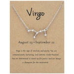 12 Zodiac Signs With Diamonds Necklace Card Rhinestones Collarbone Chain Pendant, Scorpio Golden, Sagittarius Golden, Capricorn Golden, Taurus Golden, Pisces Golden, Leo Golden, Libra Golden, Cancer Golden, Aquarius Golden, Virgo Golden, Aries Golden  ...