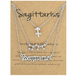 3 In 1 12 Zodiac Signs Necklace Set Retro Alphabet Symbols With Diamonds Jewelry Set, Scorpion Golden, Sagittarius Golden, Capricorn Golden, Taurus Golden, Pisces Golden, Leo Golden, Libra Golden, Cancer Golden, Aquarius Golden, Virgo Golden, Aries Gol...