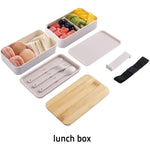 1200ml Portable Compartment Insulated Double Layer Lunch Box Microwavable Plastic Food Container, Without  Insulation Bag Black, Without Insulation Bag White, With Insulation Bag Black, With Insulation Bag White
