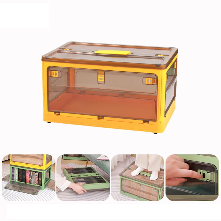 Folding Plastic Storage Box Stackable Storage Organizer with Wheels, White  37 x 26.5 x 22 cm, Yellow  37 x 26.5 x 22 cm, Green  37 x 26.5 x 22 cm, White Wooden Lid  37 x 26.5 x 22 cm, Yellow Wooden Lid  37 x 26.5 x 22 cm