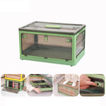 Folding Plastic Storage Box Stackable Storage Organizer with Wheels, White  37 x 26.5 x 22 cm, Yellow  37 x 26.5 x 22 cm, Green  37 x 26.5 x 22 cm, White Wooden Lid  37 x 26.5 x 22 cm, Yellow Wooden Lid  37 x 26.5 x 22 cm