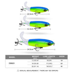 PROBEROS DW601 360 Degree Rotating Propeller Lures Topwater Tethered Tractor Floating Fake Fish Bait, 11.5cm/16.5g, 14.5cm/32.5g, 10.5cm/13.5g