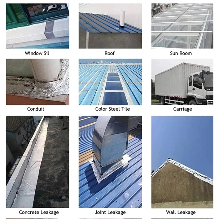 1.2mm Thickness Butyl Waterproof Tape Self-Adhesive Aluminum Foil Tape, 5cm x 5m, 10cm x 5m, 15cm x 5m, 20cm x 5m, 5cm x 10m, 10cm x 10m