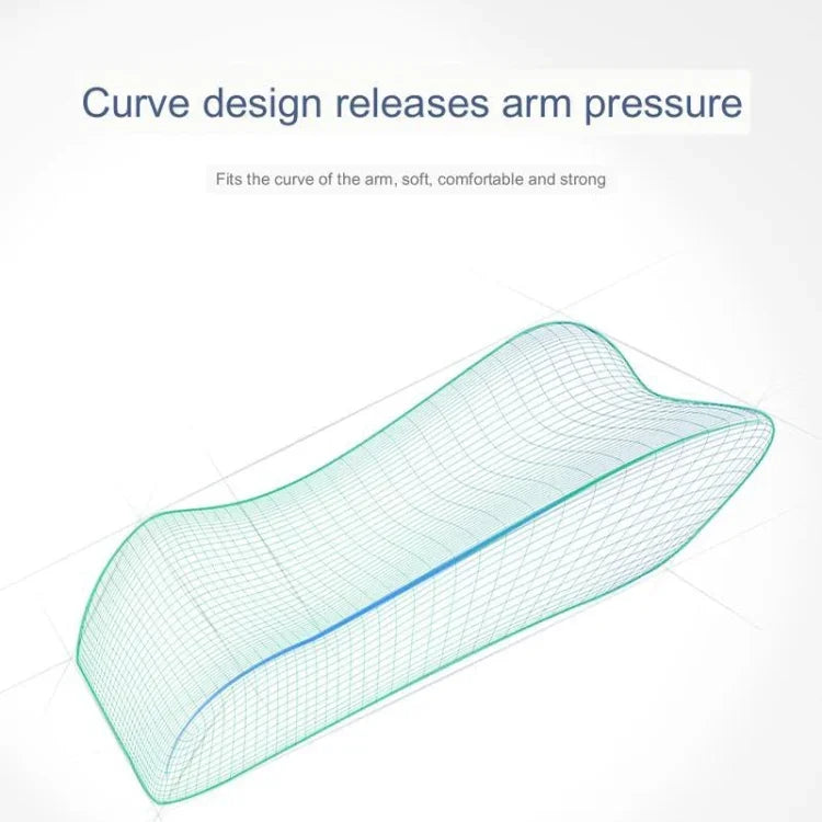 Curve Three-dimensional Support Memory Foam Office Chair Armrest Pad, Black, Gel Grid, Grid, Gray Grid, Gray