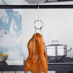 Stainless Steel Double Ring Duck Cooker Hanger Outdoor Barbecue Hanging Hook Stand, 3 Centi Small Ring 23cm, 3 Centi Small Wax Ring 24.5cm, 3 Centi Large Wax Ring 33cm, 3 Centi Medium Wax Ring 29cm, 4 Centi  Steel Thick Short 24cm                      ...
