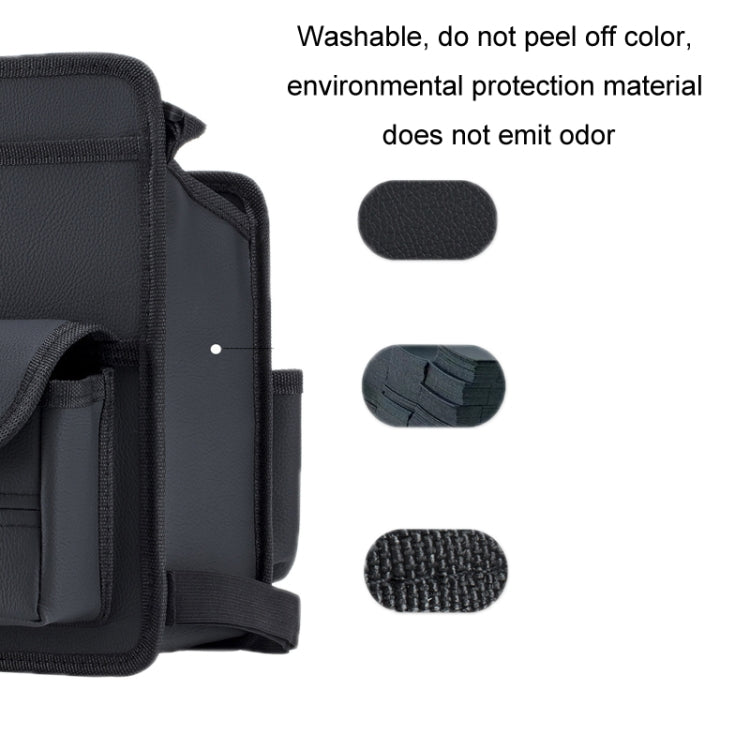 Car Seat Storage Mesh Pocket Hanging Storage Bag Tissue Box, H9160 Black