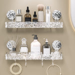 Bathroom No-Punch Suction Cup Shelf Household Restroom Wall Mounted Organizing Rack