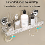 Bathroom No-Punch Suction Cup Shelf Household Restroom Wall Mounted Organizing Rack
