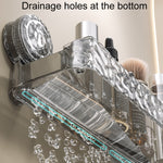 Bathroom No-Punch Suction Cup Shelf Household Restroom Wall Mounted Organizing Rack