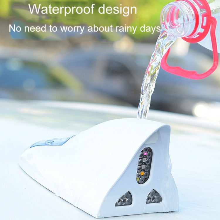 Solar Remote Control Signal Radio Shark Fin Antenna Anti-Tailgating Roof Warning Light