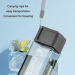 Simple Square Mug Portable Leak-Proof Plastic Cup Sports Camping Bottle, 500ml
