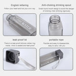 Simple Square Mug Portable Leak-Proof Plastic Cup Sports Camping Bottle, 500ml