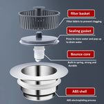 Pop Up Kitchen Sink Drain Strainer Stopper Combo Anti-Clog and Easy Clean, Sink Drain Strainer Stopper