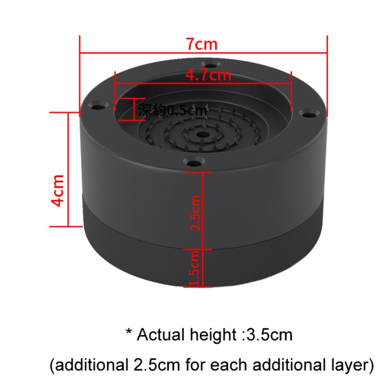 Washing Machine Base Non-Slip Heightening Fixed Shock-Absorbing Foot Pads, Black 3.5cm, Black 6cm, Black 8.5cm