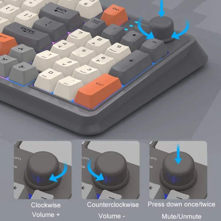 XUNSVFOX K94 Wireless Bluetooth Dual Mode Mechanical Keyboard Gaming Office Laptop Keyboard