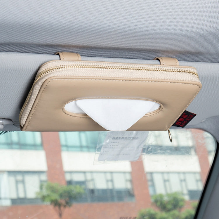 Car Sun Visor Skylight Hanging Tissue Box, H055 Black, H053 Beige, H052 Gray, H051 Brown