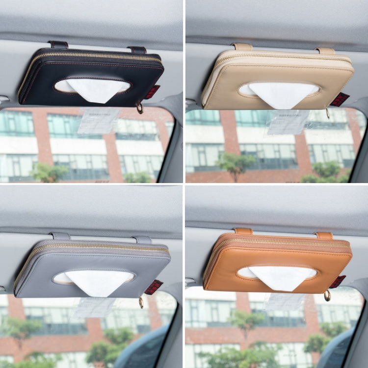Car Sun Visor Skylight Hanging Tissue Box, H055 Black, H053 Beige, H052 Gray, H051 Brown