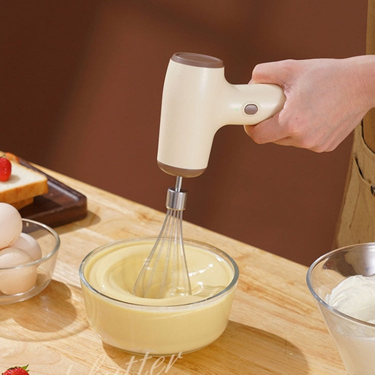 Wireless Mini Handheld Multi-Function Electric Stirring Mixer, Single Stick Khaki, Single Stick Beige, Double Stick Khaki, Double Stick Beige