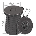 Car Outdoor Multifunctional Retractable Thickened Folding Stool Portable Toilet, 50cm(Black)