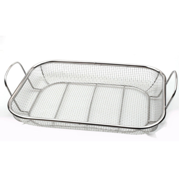 Stainless Steel Square BBQ Basket Heightened Handle Anti-scalding Grill Basket, 42.5x28x10.5