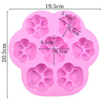 7 Cells Small and Large Cat Paw Silicone Cake Mould Cartoon DIY Handmade Essential Oil Soap Moulds, Pink, Light Blue