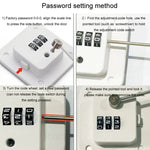 Child Safety Lock No Hole Window Limiter Refrigerator Drawer Cabinet Combination Lock, 3-bit Black, 3-bit White, 2-bit Black, 2-bit White, 2-bit Gray