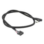 Motherboard USB 9Pin To Type-C Elbow Data Cable Braided Network Cable, 60cm Elbow