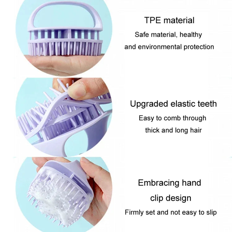 Silicone Shampoo Brush Clean Scalp Massage Brush Wet And Dry Handheld Shampoo Comb