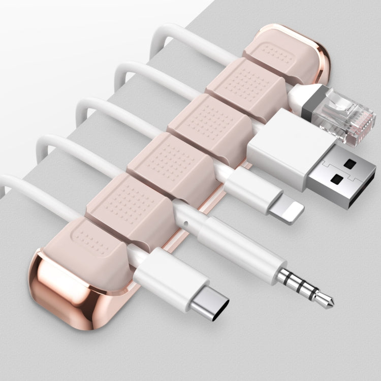 AhaStyle PT125 Aluminum Alloy + Silicone 5 Holes Position Cable Holder Desktop Data Cable Clip