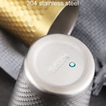 304 Stainless Steel Hammer Mug Thickened Double-Layer Restaurant Tea Cups, 175ml, 260ml, 300ml, 350ml, 450ml