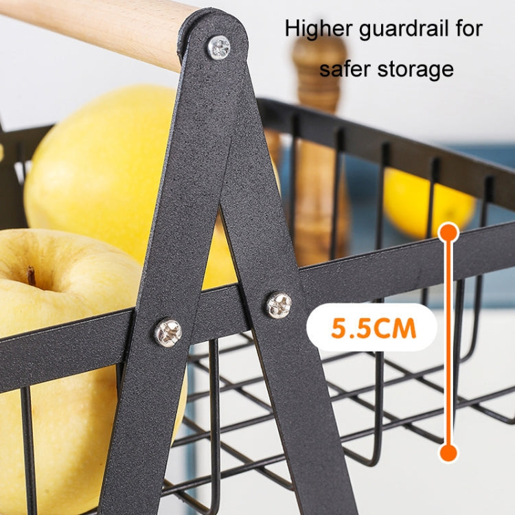 3-Layer Handheld Fruit Basket Removable Living Room Kitchen Bread Snacks Storage Basket, Black, White, Gray