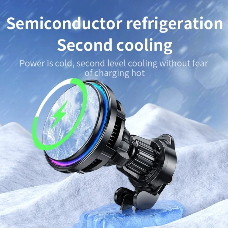 15W Car Wireless Charger Semiconductor Heat Dissipation Mobile Phone Holder RGB Light, X82