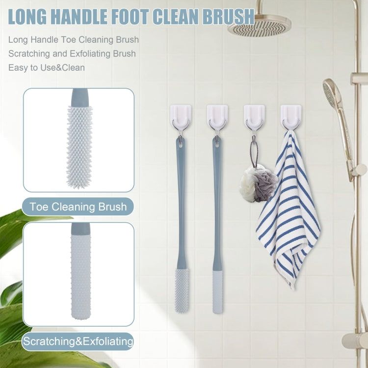 Foot Washing Brush Dry and Wet Toe Cleaning and Anti-Itch Brush, Short Bristle, Long Bristle
